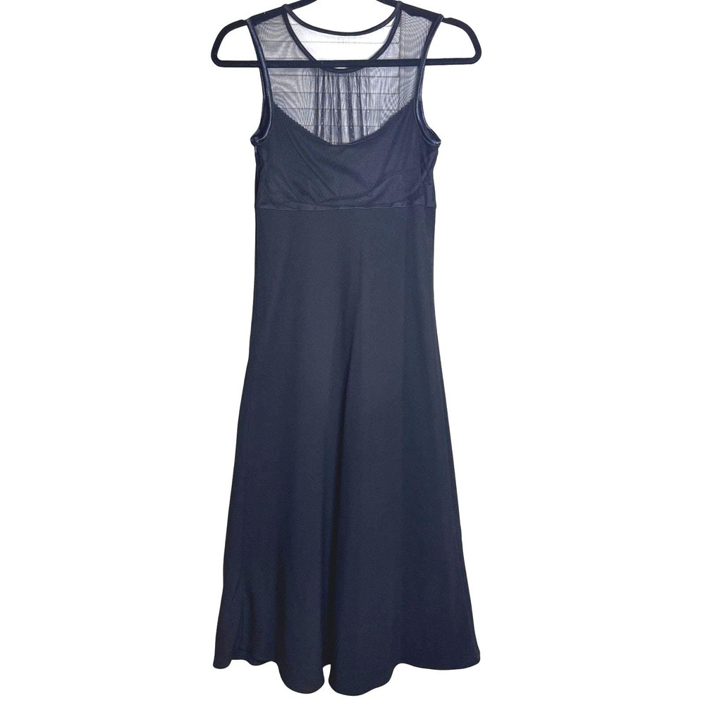 AGB Byer California Sleeveless Cocktail Dress 6 Midi Illusion Neckline Vintage